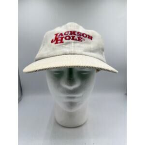Vintage Jackson Hole Wyoming Corduroy Snapback Baseball Hat Gray Cap Yupoong